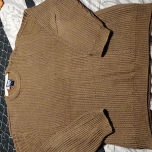Chaps men's brown knit crewneck sweater size L/G